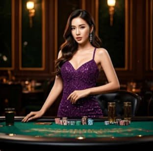 Dealer live casino sedang melayani permainan secara langsung